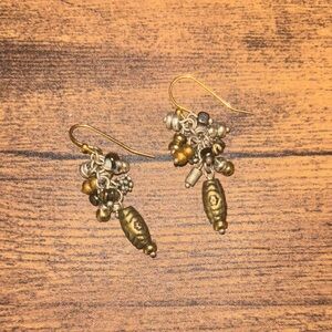 Elegant Gold and Silver Dangle Earrings